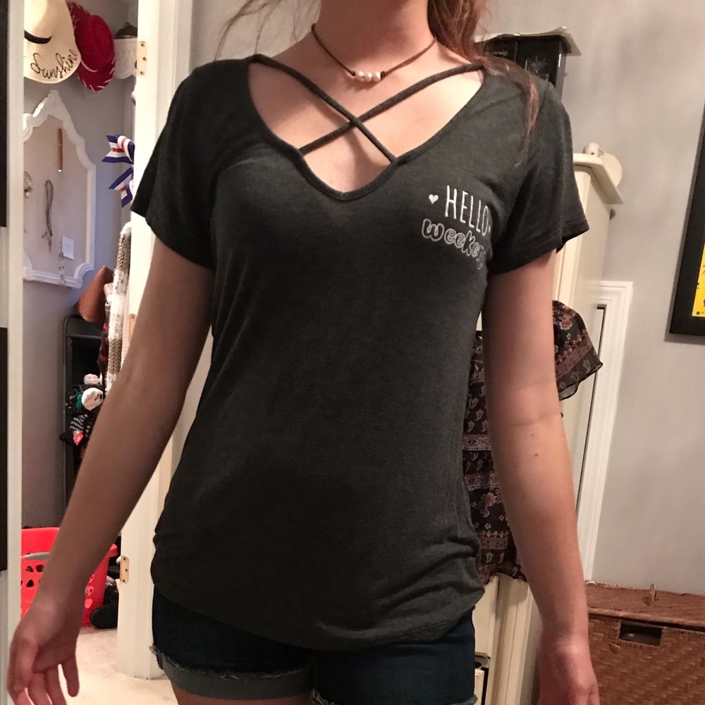 dark gray blouse (hello weekend)